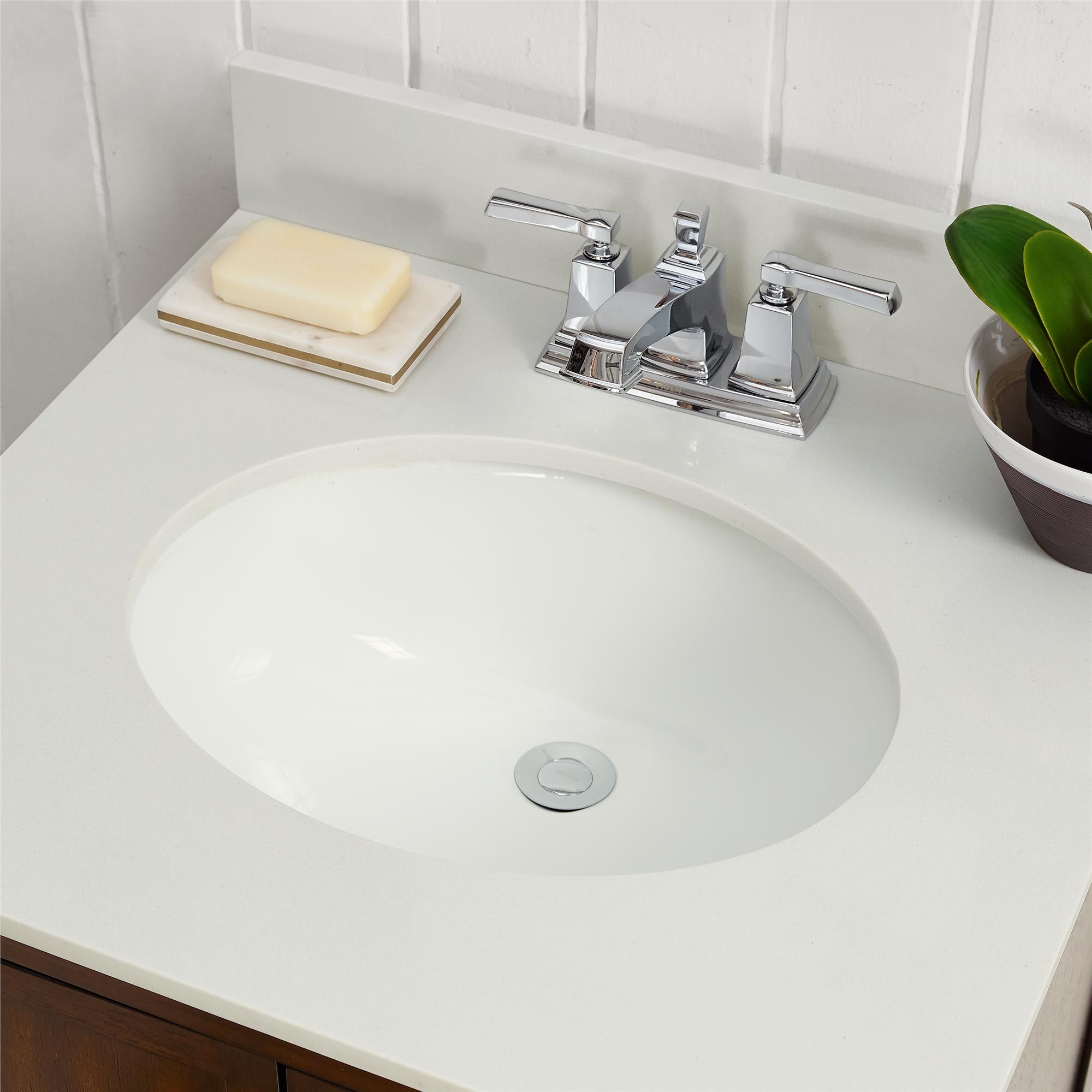 Otum Solid Wood 18-30 Inch Bathroom Vanity with Pre-Installed Oval Porcelain Sink