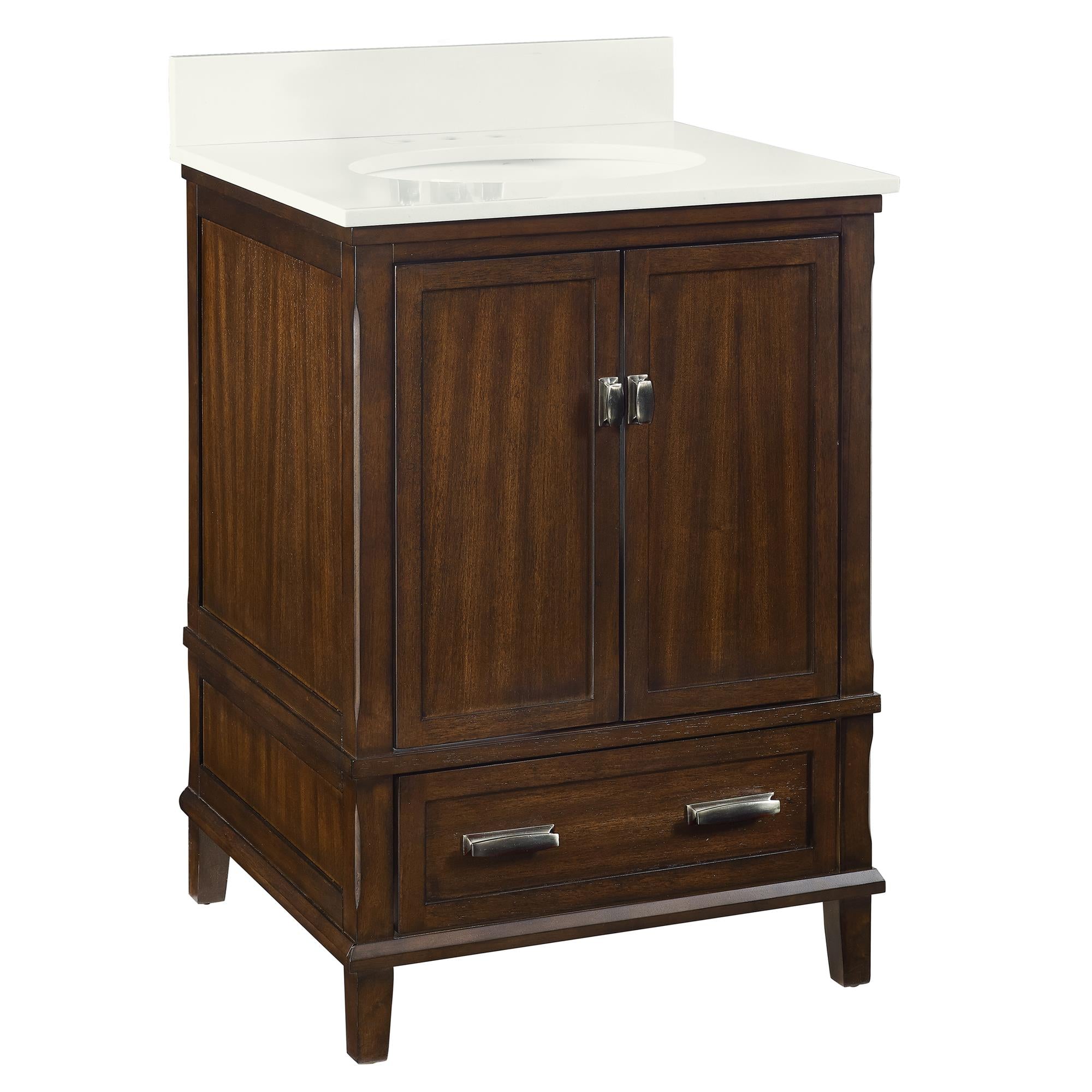 Otum Solid Wood 18-30 Inch Bathroom Vanity with Pre-Installed Oval Porcelain Sink