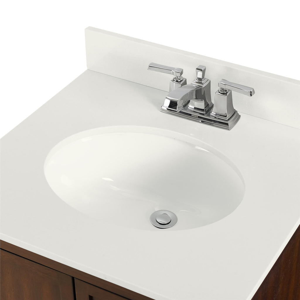 Otum Solid Wood 18-30 Inch Bathroom Vanity with Pre-Installed Oval Porcelain Sink