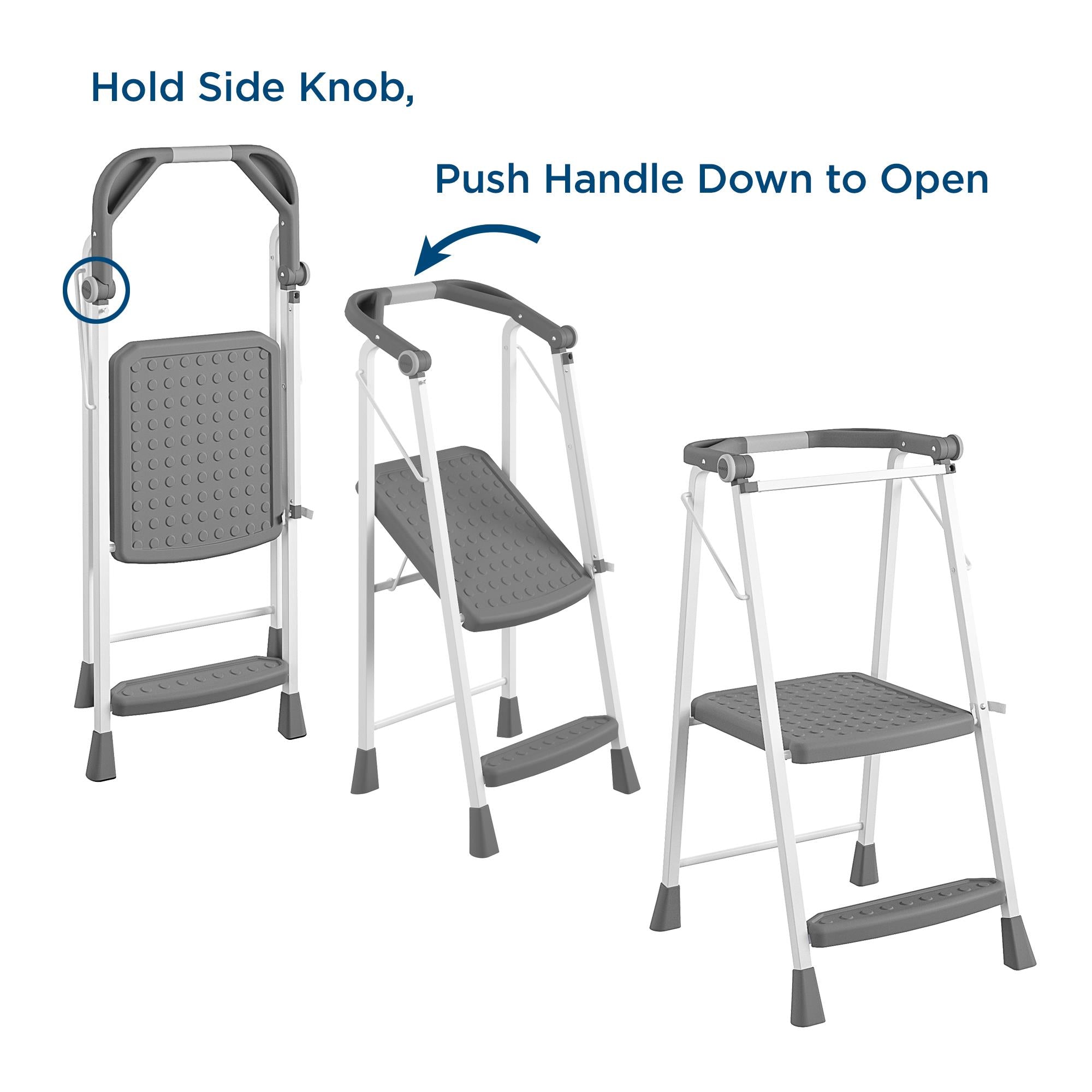 2-Step Kitchen Steel and Resin Step Stool