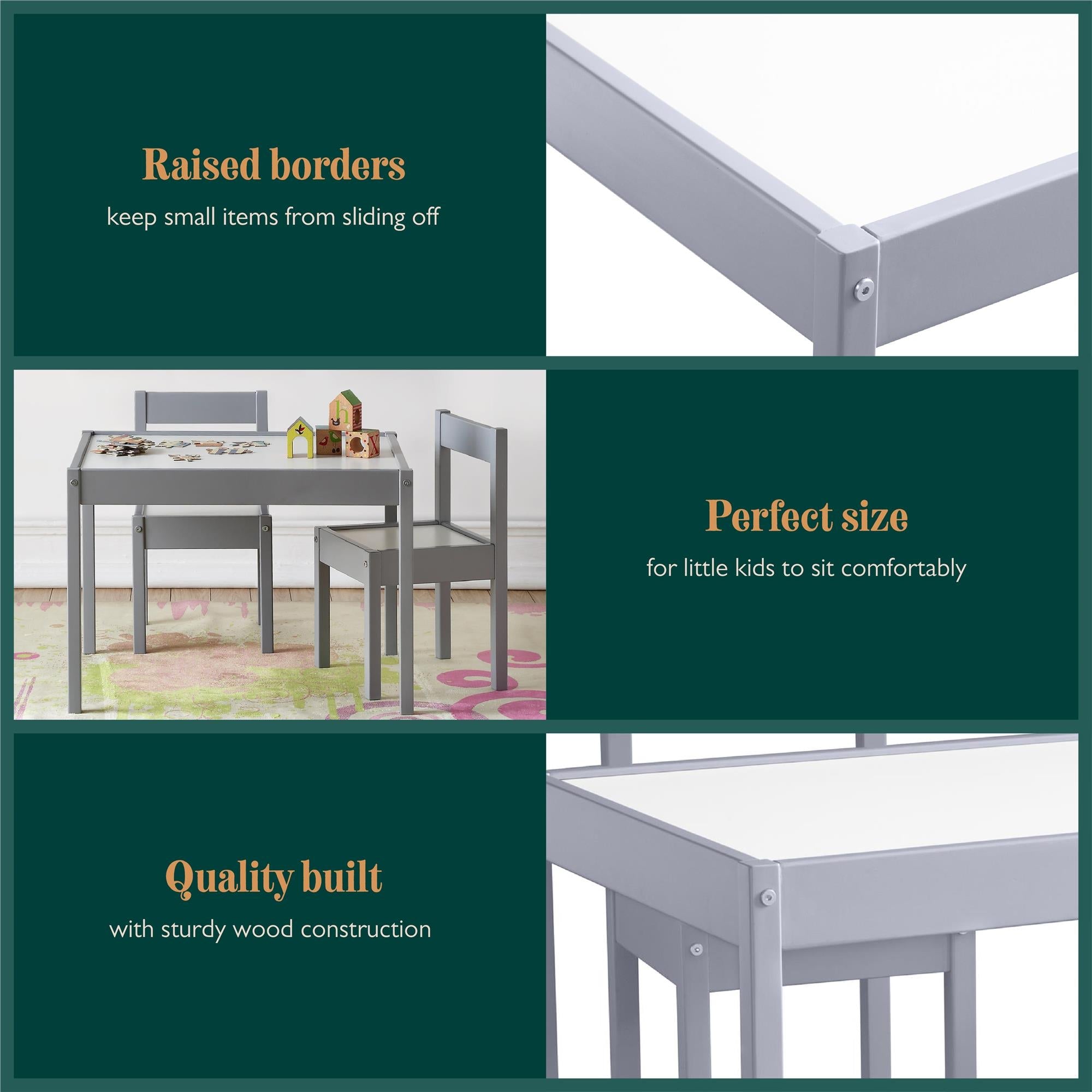 Hunter 3-Piece Kiddy Table and Chair Kids Set