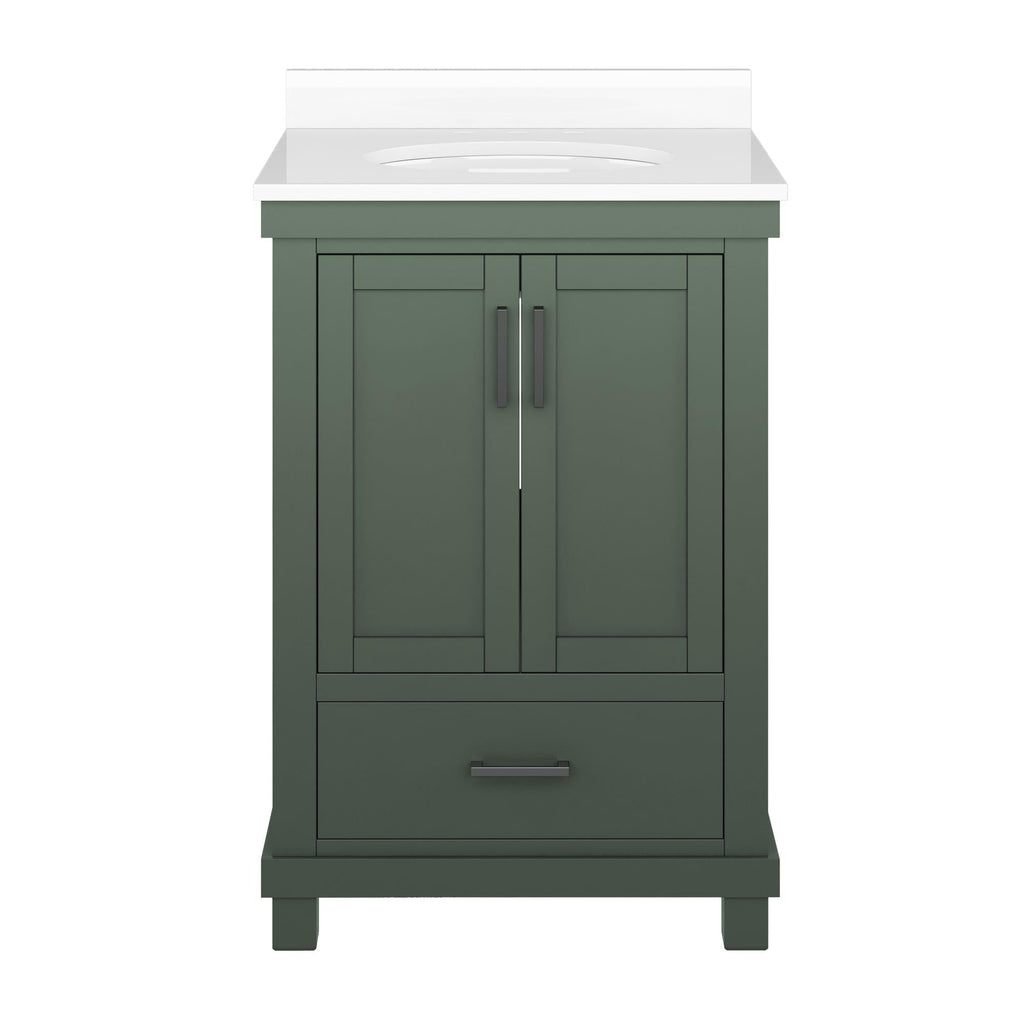 Sunnybrooke Solid Wood 24-30 Inch Bathroom Vanity with Pre-Installed Oval Porcelain Sink