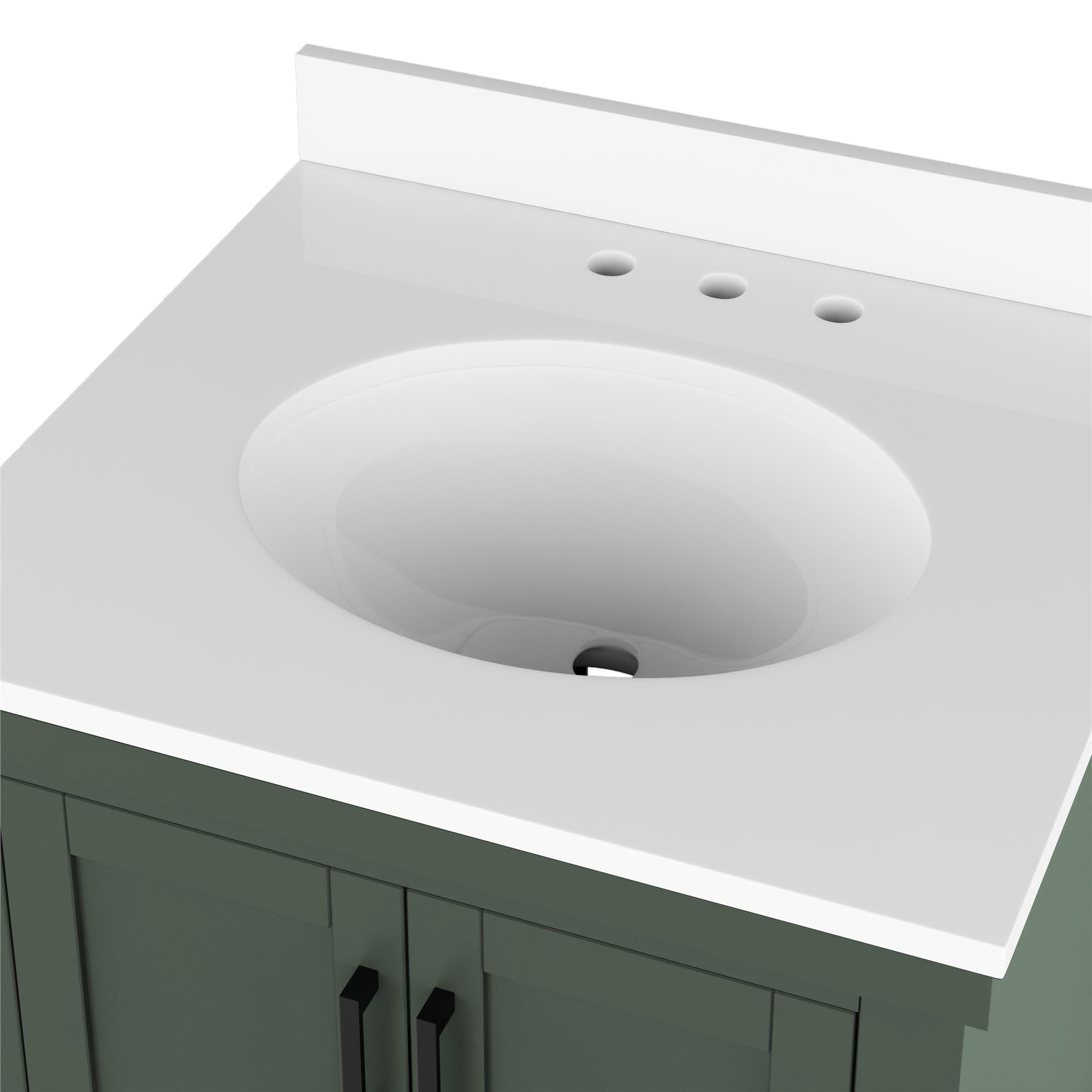 Sunnybrooke Solid Wood 24-30 Inch Bathroom Vanity with Pre-Installed Oval Porcelain Sink