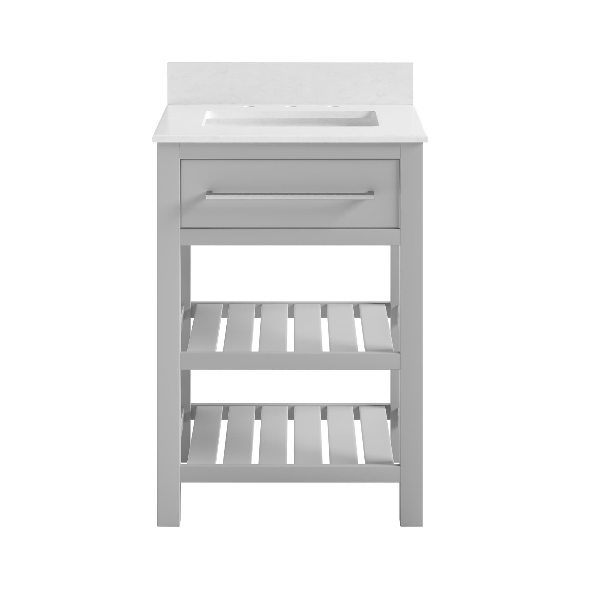 Camden Bathroom Vanity with Ceramic Sink and Metal Towel Rack