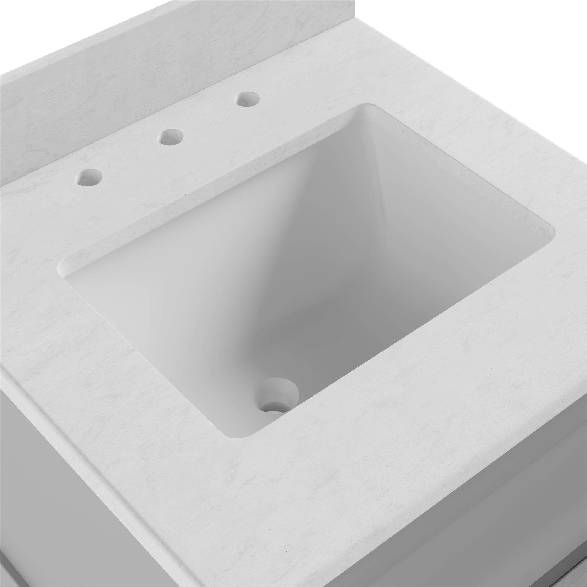 Camden Bathroom Vanity with Ceramic Sink and Metal Towel Rack