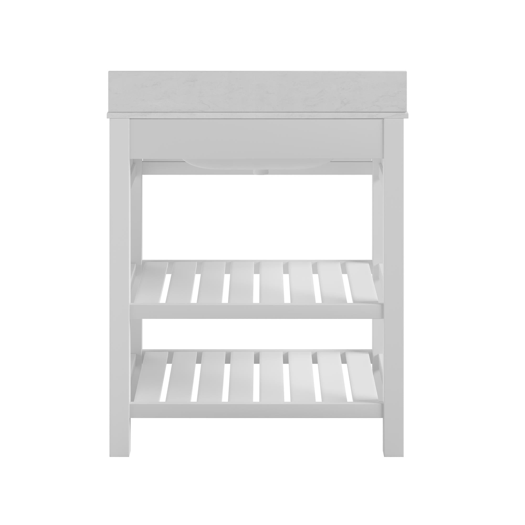 Camden Bathroom Vanity with Ceramic Sink and Metal Towel Rack