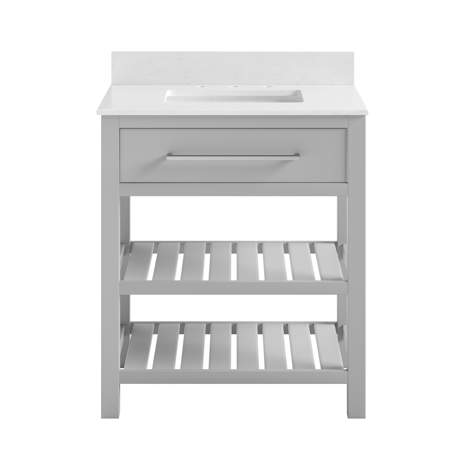 Camden Bathroom Vanity with Ceramic Sink and Metal Towel Rack