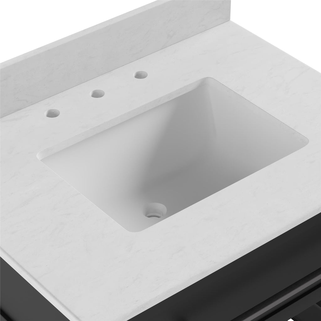 Camden Bathroom Vanity with Ceramic Sink and Metal Towel Rack