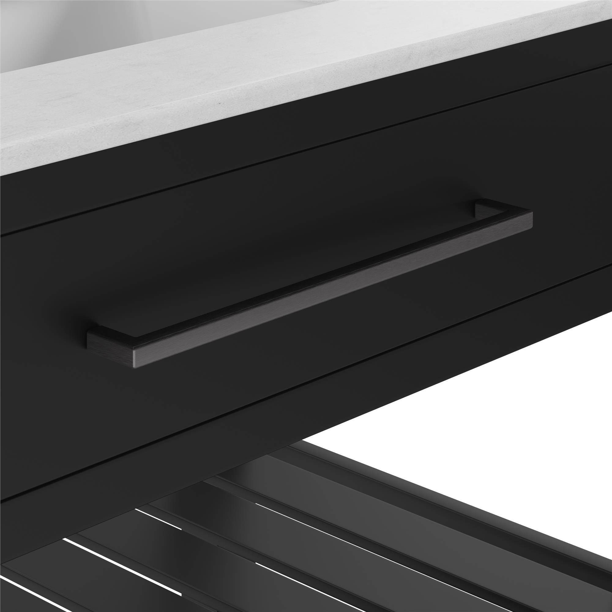 Camden Bathroom Vanity with Ceramic Sink and Metal Towel Rack