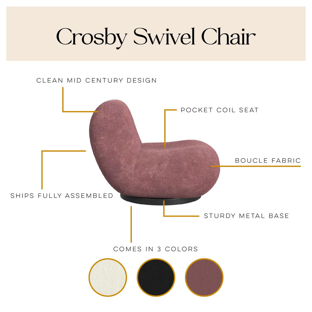 The Village Crosby Boucle Swivel Chair