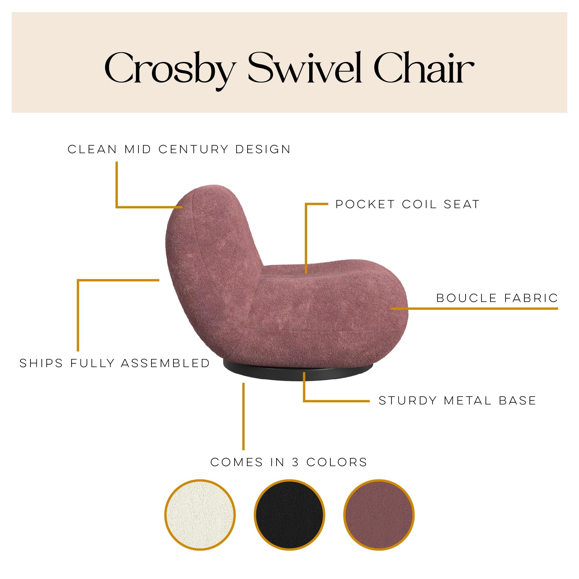 The Village Crosby Boucle Swivel Chair