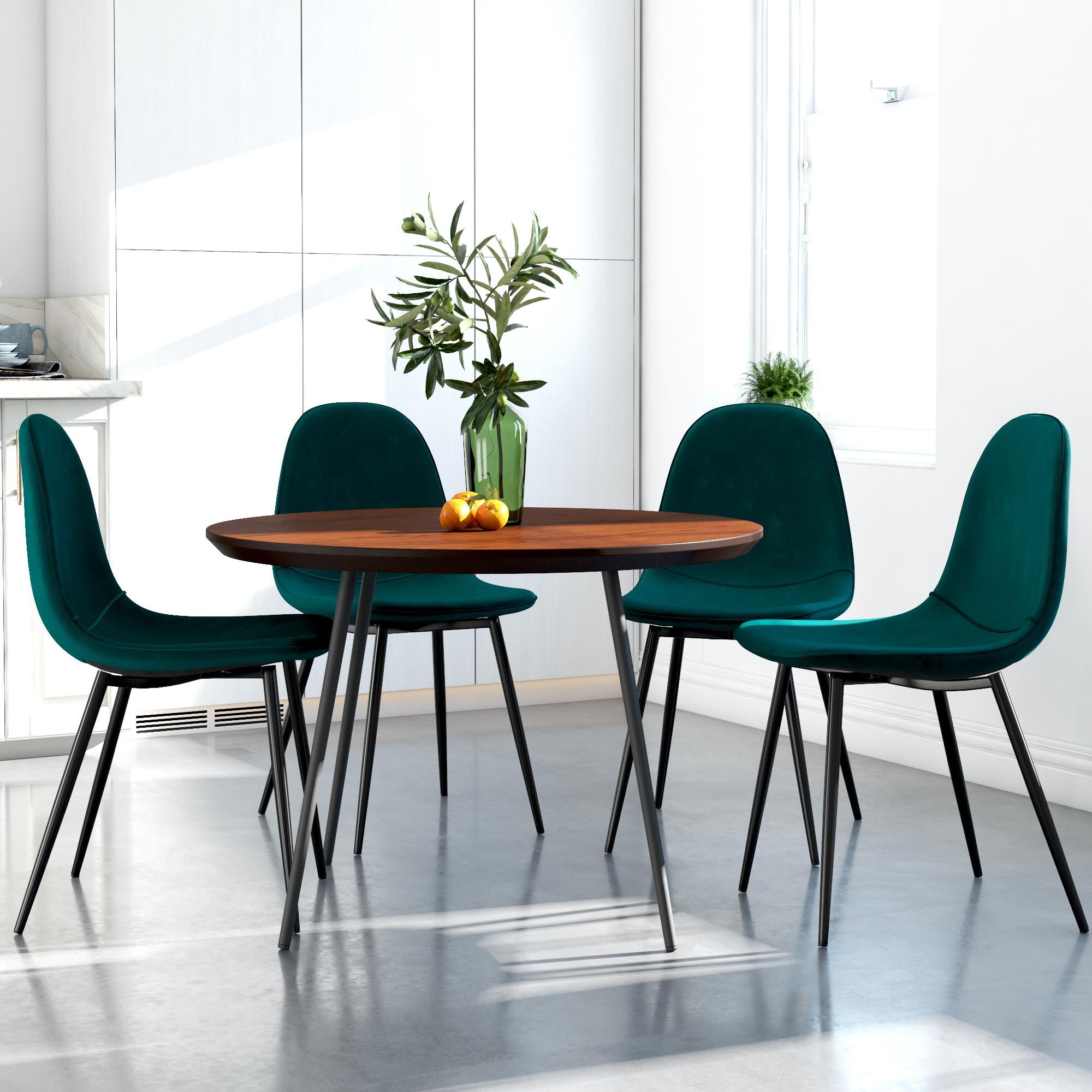 Brandon Upholstered Mid Century Modern Kitchen Dining Chairs, Set of 4