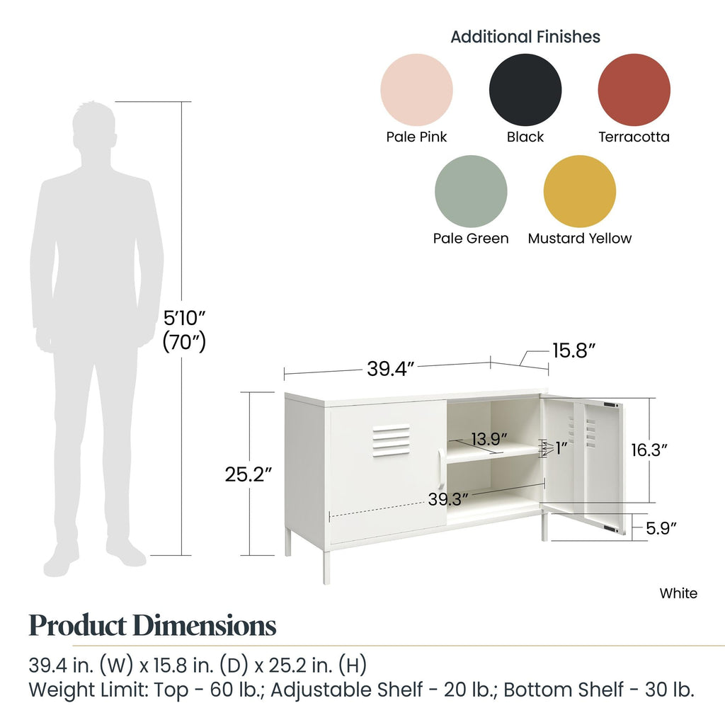 Shadwick 2 Door Wide Metal Locker Accent Storage Cabinet