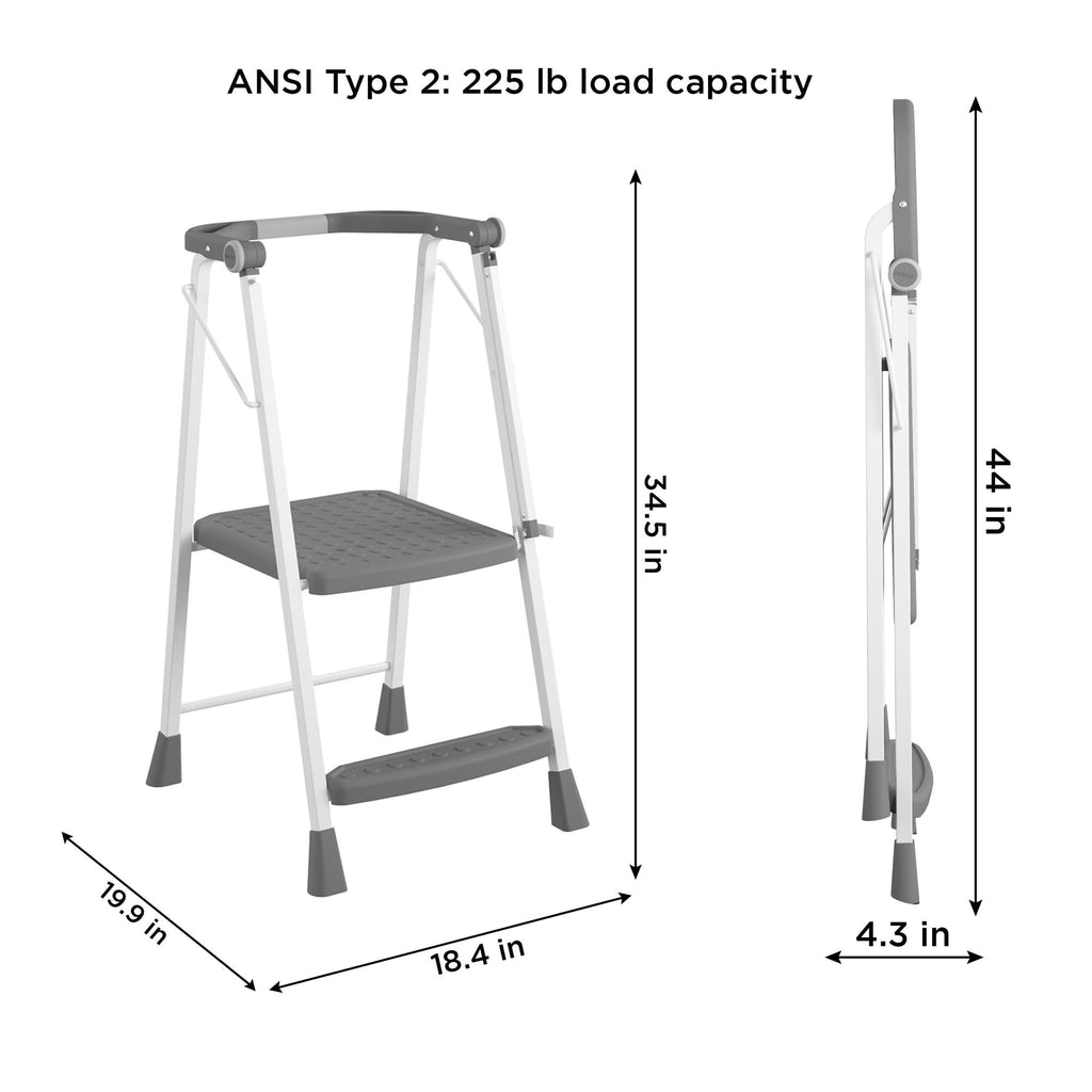 2-Step Kitchen Steel and Resin Step Stool
