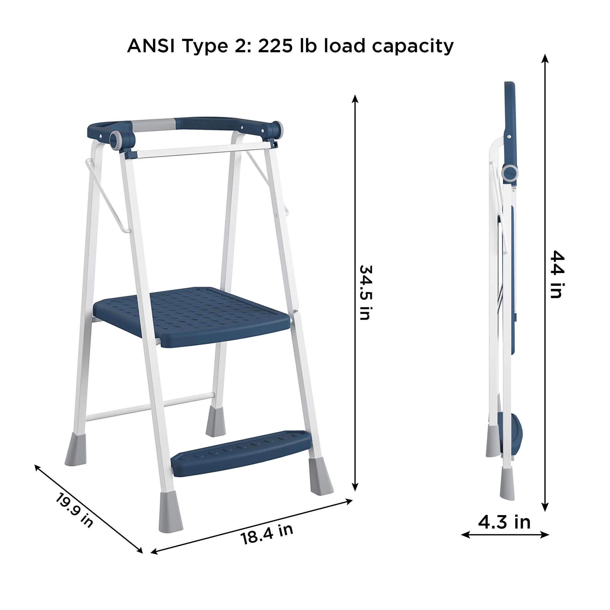 2-Step Kitchen Steel and Resin Step Stool