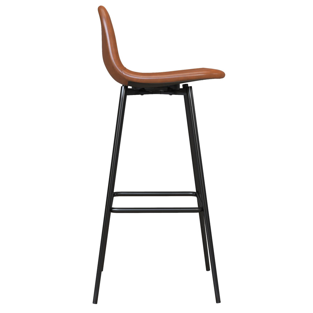 Brandon Upholstered Mid Century Modern Kitchen Bar Stool with Metal Legs