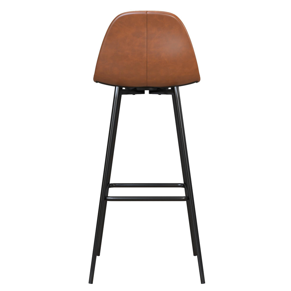 Brandon Upholstered Mid Century Modern Kitchen Bar Stool with Metal Legs