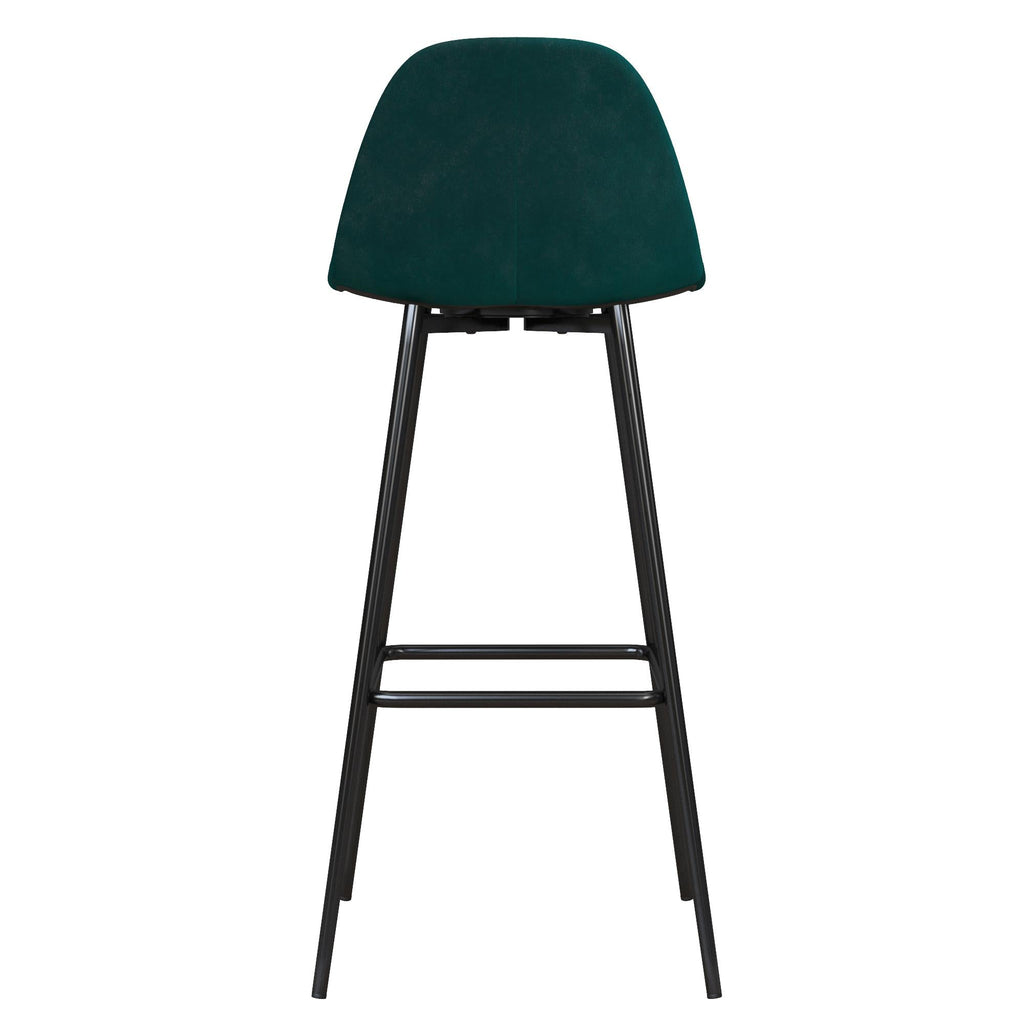 Brandon Upholstered Mid Century Modern Kitchen Bar Stool with Metal Legs