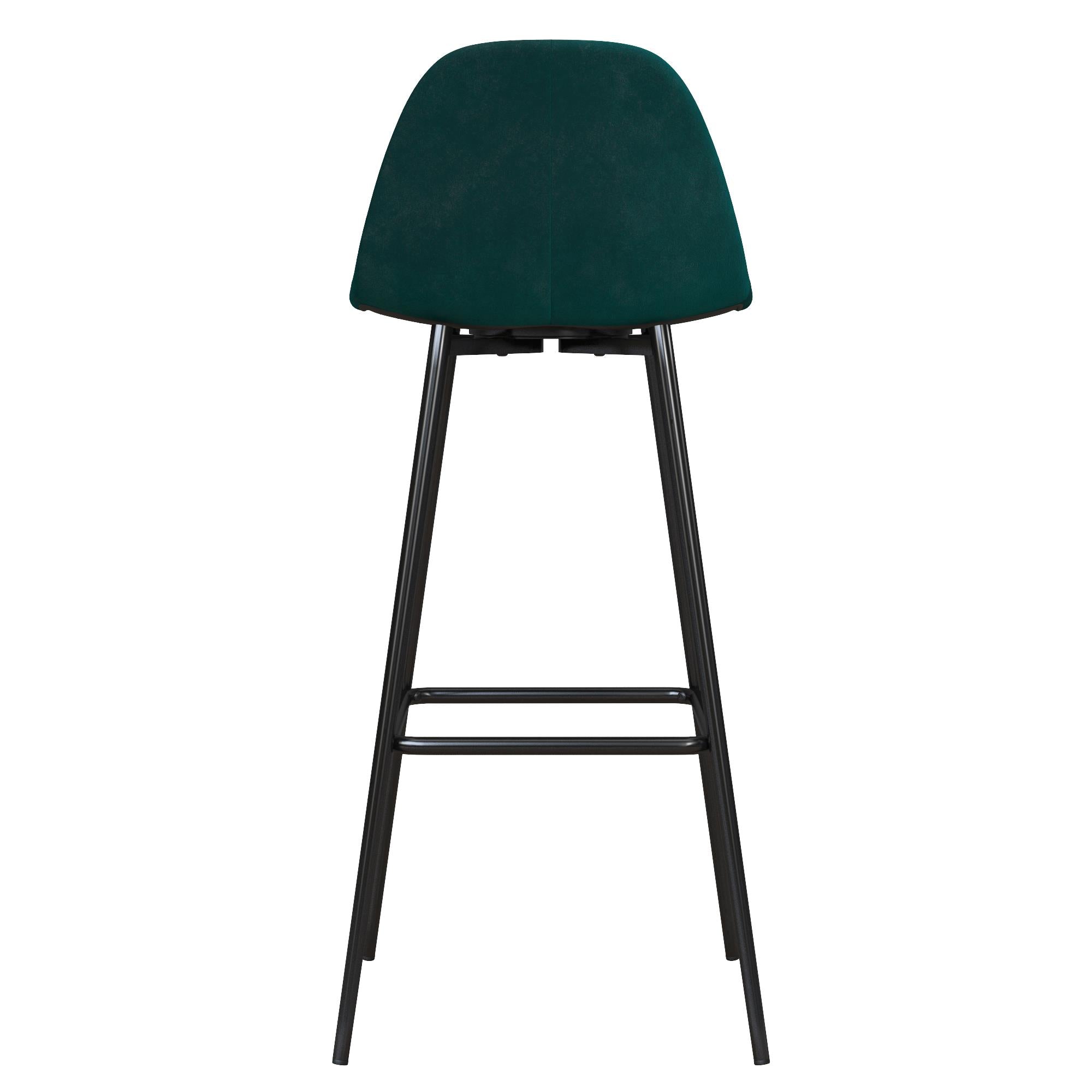 Brandon Upholstered Mid Century Modern Kitchen Bar Stool with Metal Legs