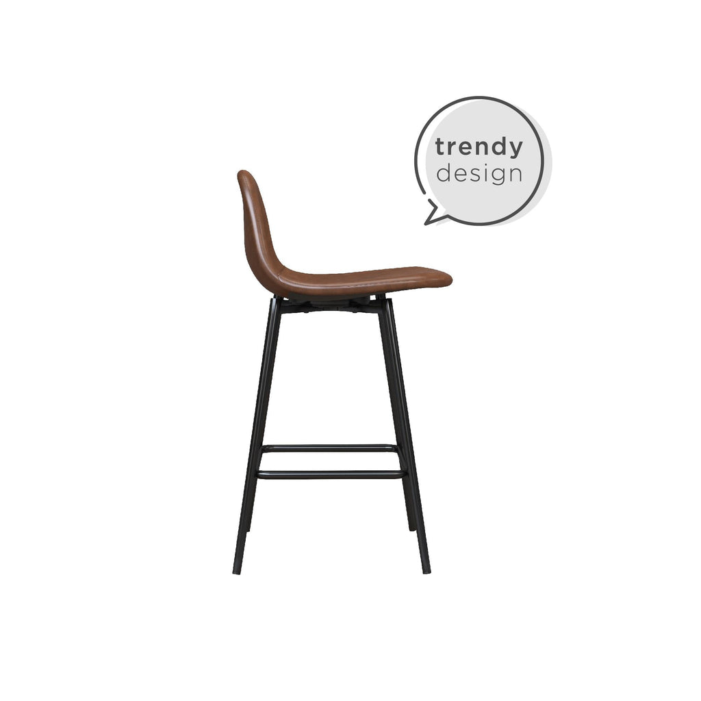Brandon Upholstered Mid Century Modern Counter Height Bar Stool